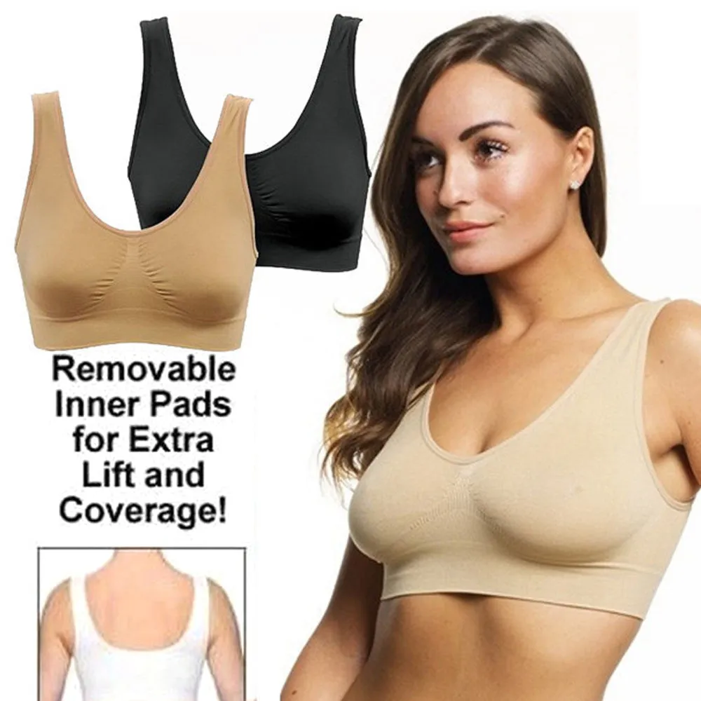 Ahh Bra - Women's Seamless Leisure Bra (Nude, Large) Bust: 38-40