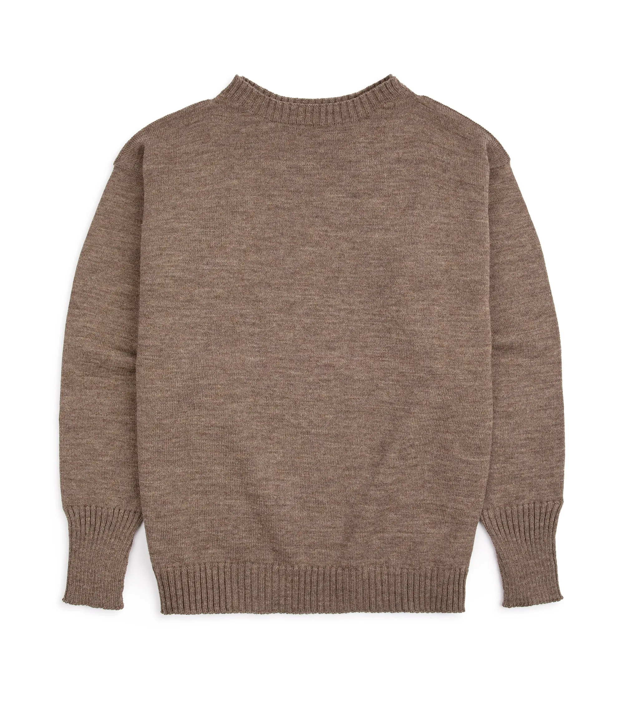 Andersen-Andersen Seaman Wool Crew Neck Sweater: Natural Taupe