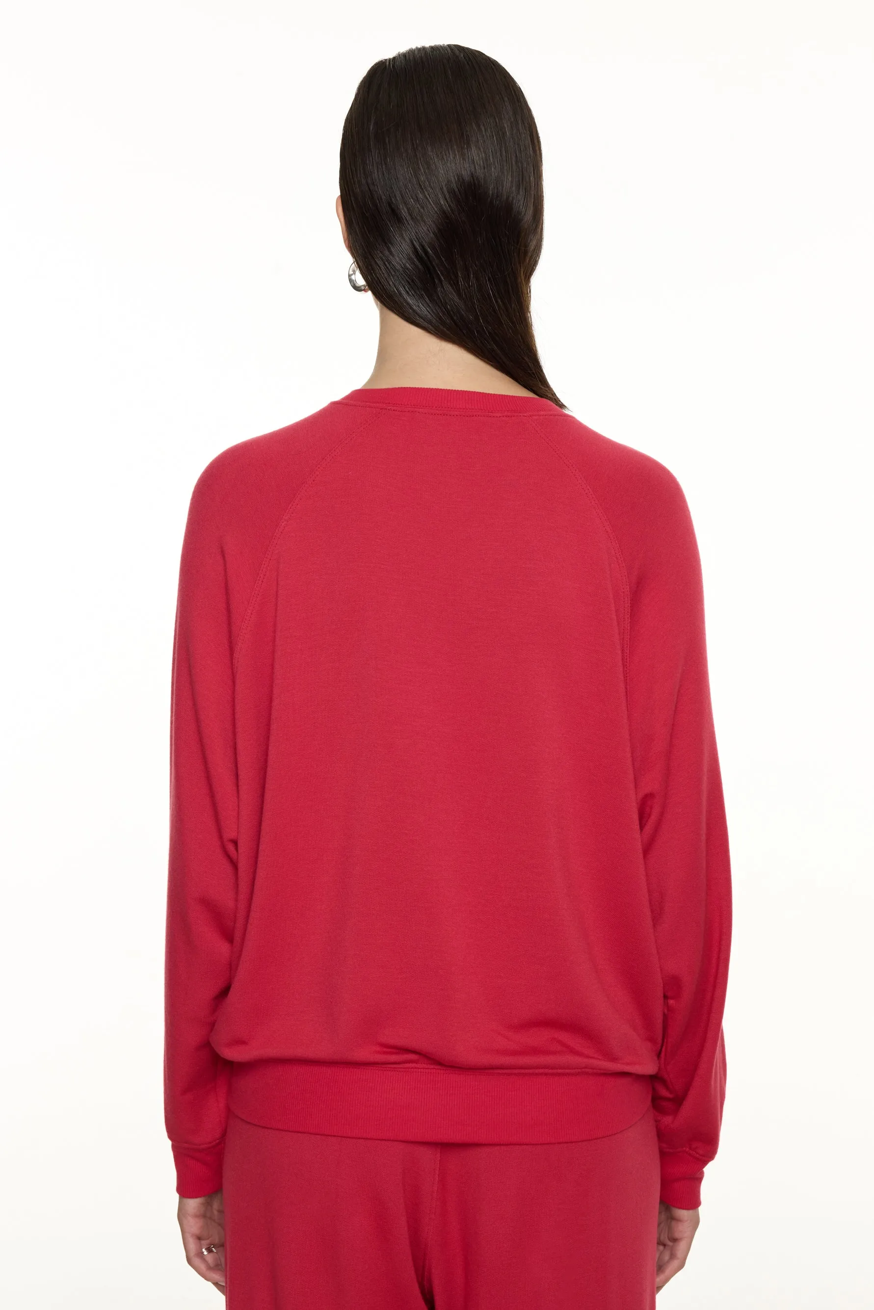 Andie Oversized Fleece Sweatshirt - Pirate Red