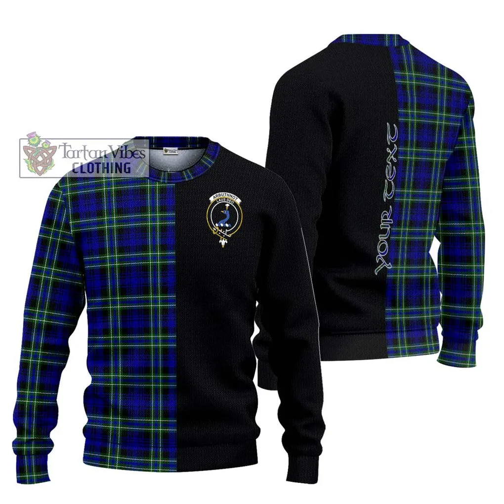 Arbuthnot Modern Tartan Ugly Sweater with Family Crest and Half Of Me Style