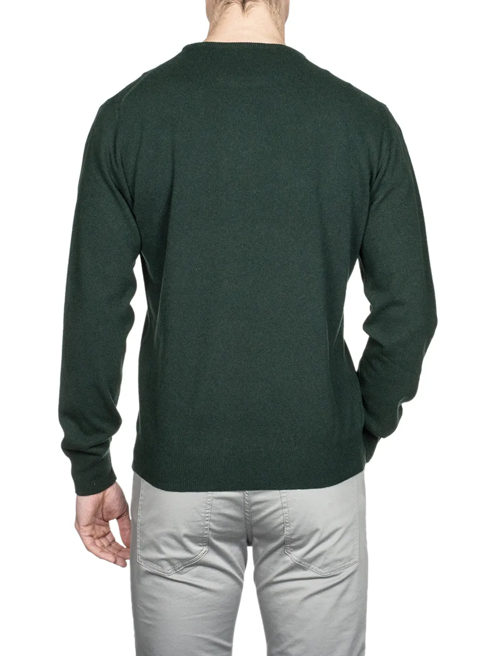 Cashmere & Merino Wool Crew Neck Dark Green