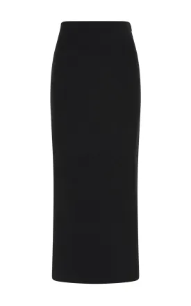 Circe Knit Maxi Skirt in Black Merino Wool Cashmere