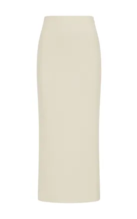 Circe Knit Maxi Skirt in Ivory Merino Wool Cashmere