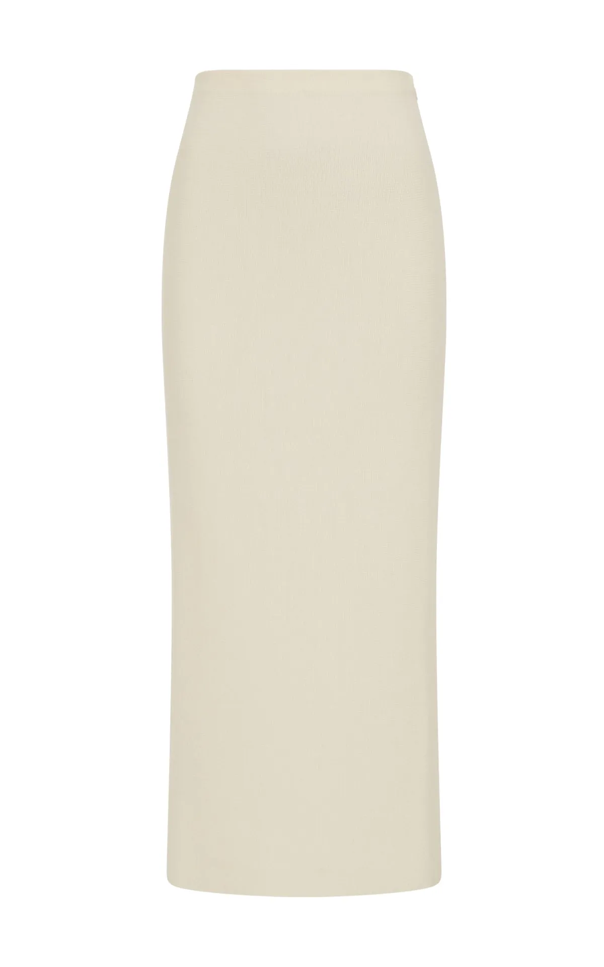 Circe Knit Maxi Skirt in Ivory Merino Wool Cashmere