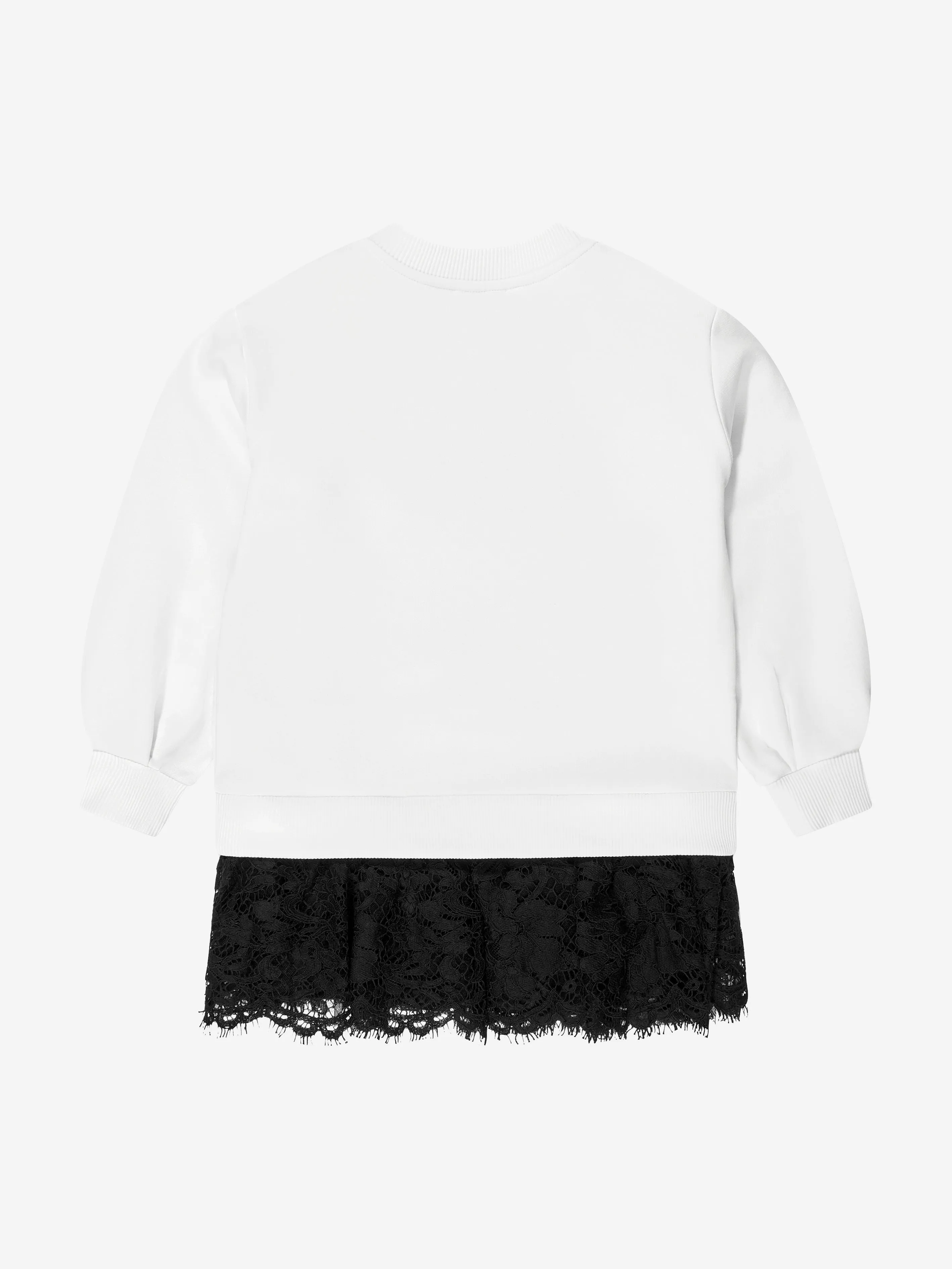 Dolce & Gabbana Girls Logo Sweater Dress in White