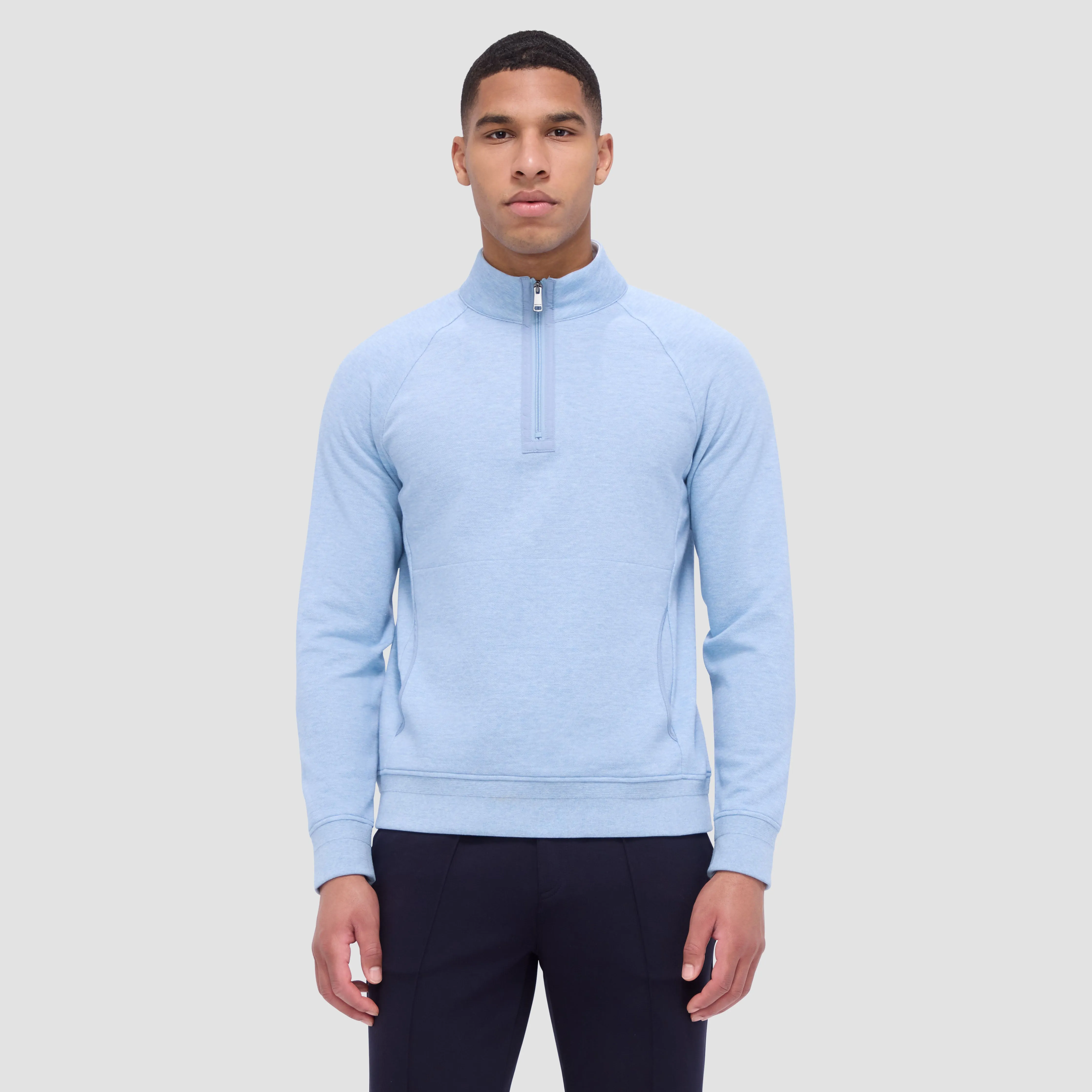 Double Sided Pique/Heather Quarter-Zip Pullover