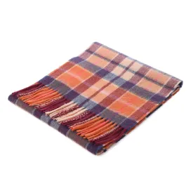 Edinburgh 100% Lambswool Tartan Scarf Cragg Check Ginger