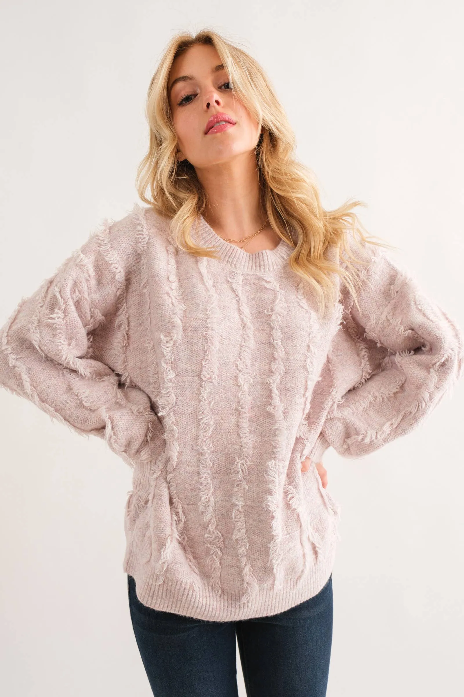 Fringe Detail Pullover Sweater