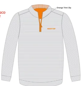 Game Day UT Rocky Top 1/4 Zip Grey Stripe