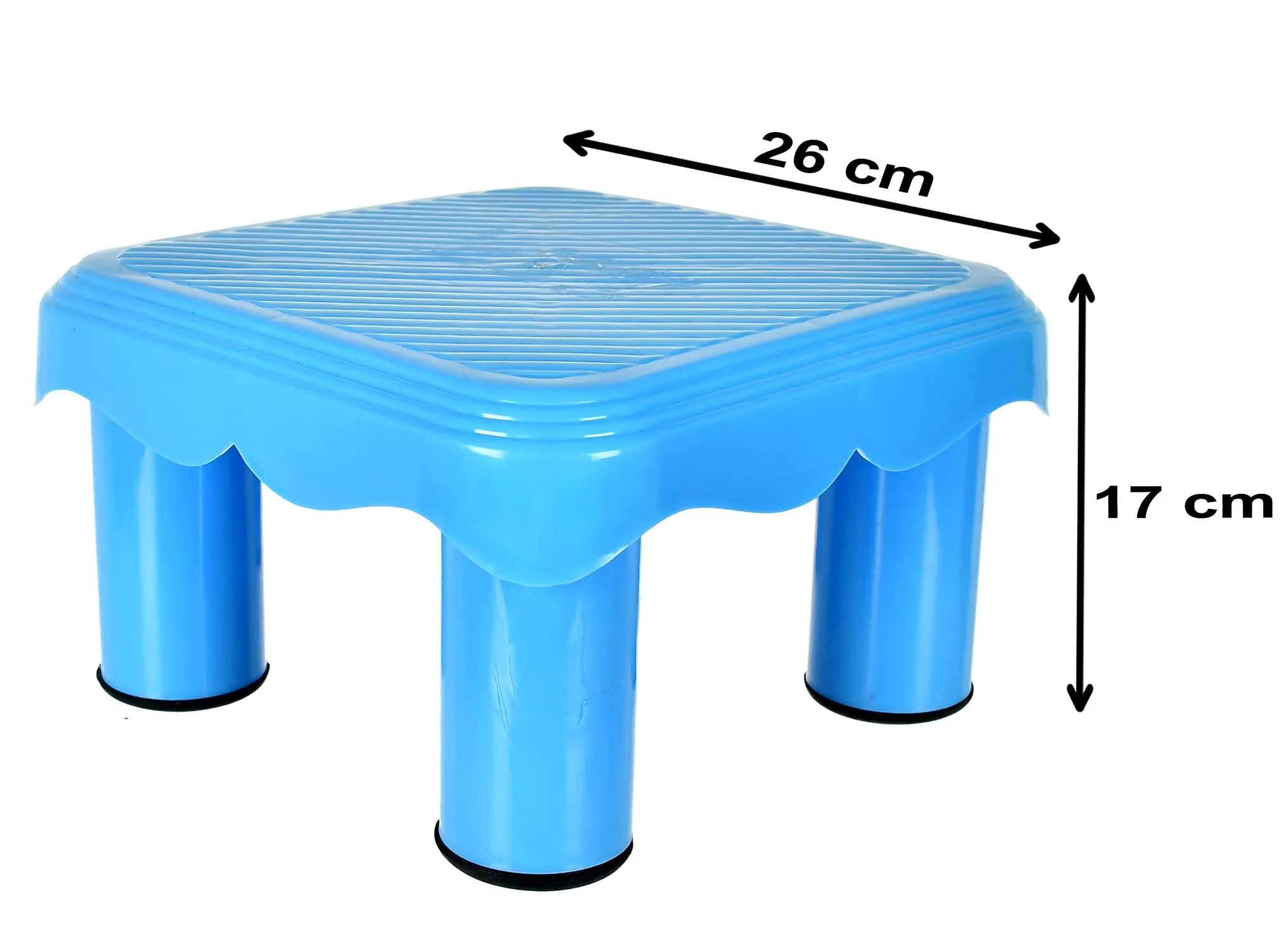 Heart Home Portable,Lightweight, Comfortable Plastic Seating Stool/Patla (Blue)