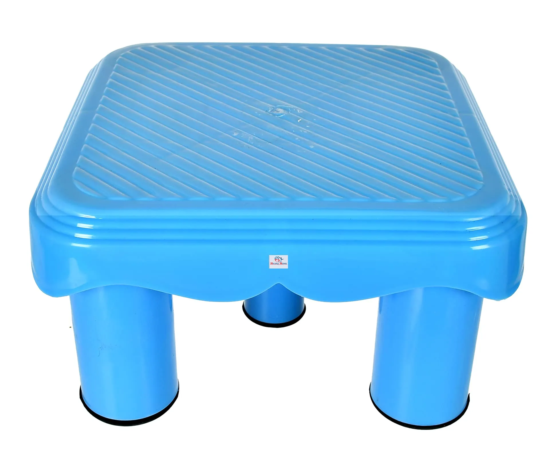 Heart Home Portable,Lightweight, Comfortable Plastic Seating Stool/Patla (Blue)