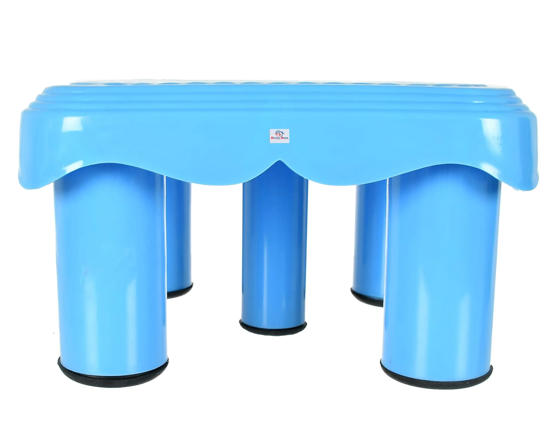 Heart Home Portable,Lightweight, Comfortable Plastic Seating Stool/Patla (Blue)