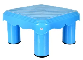 Heart Home Portable,Lightweight, Comfortable Plastic Seating Stool/Patla (Blue)