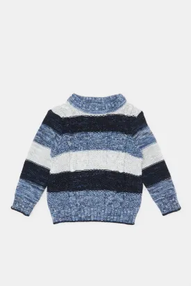 Infant Boys Blue Knitted Sweater