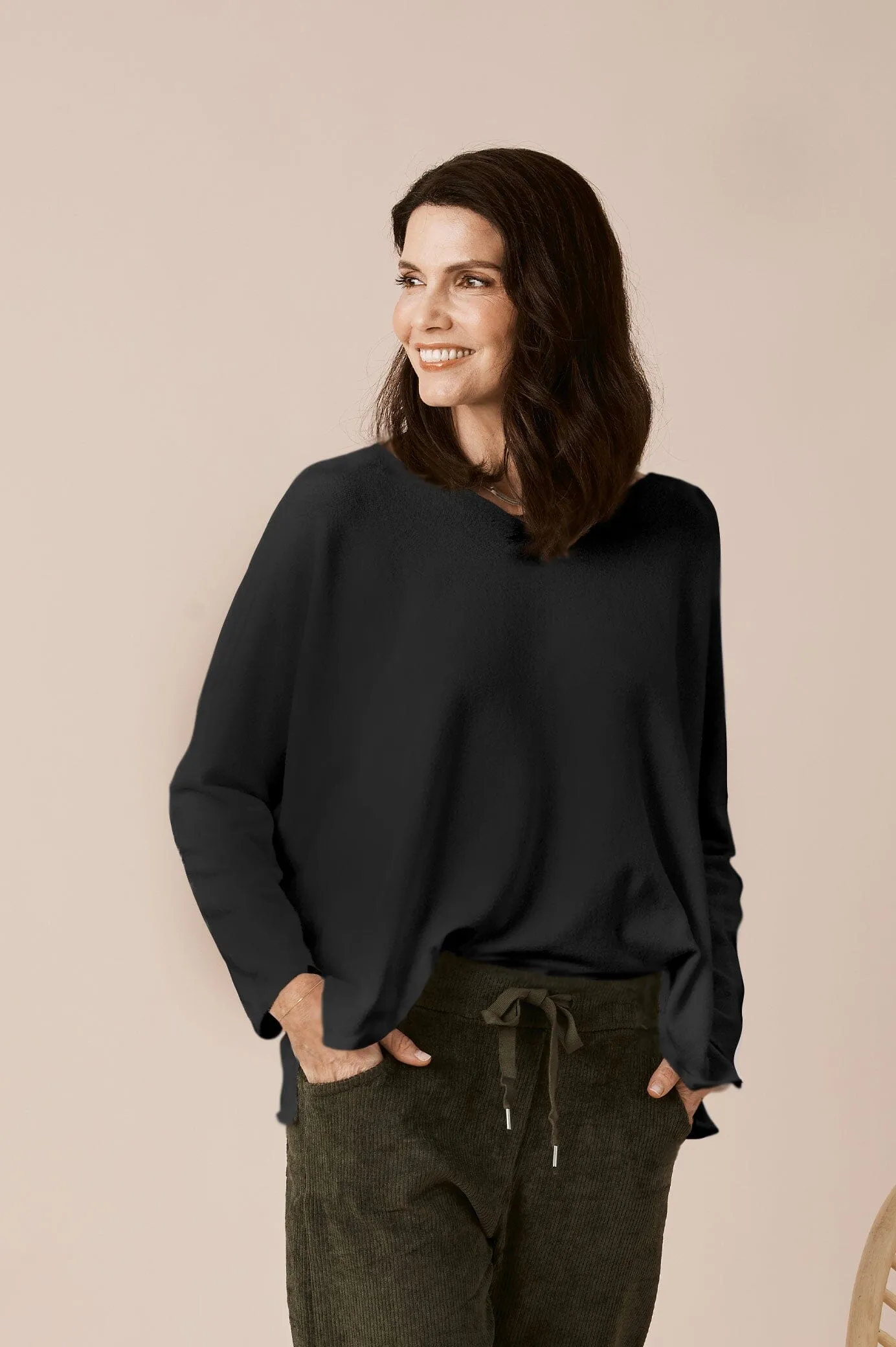 Jayda V-Neck Jumper Black