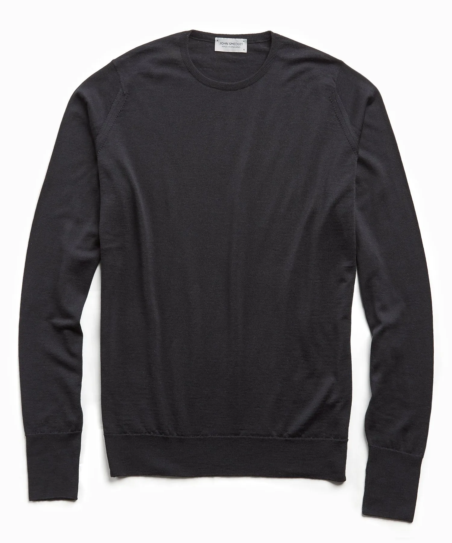 John Smedley Easy Fit Crewneck Merino Sweater in Black