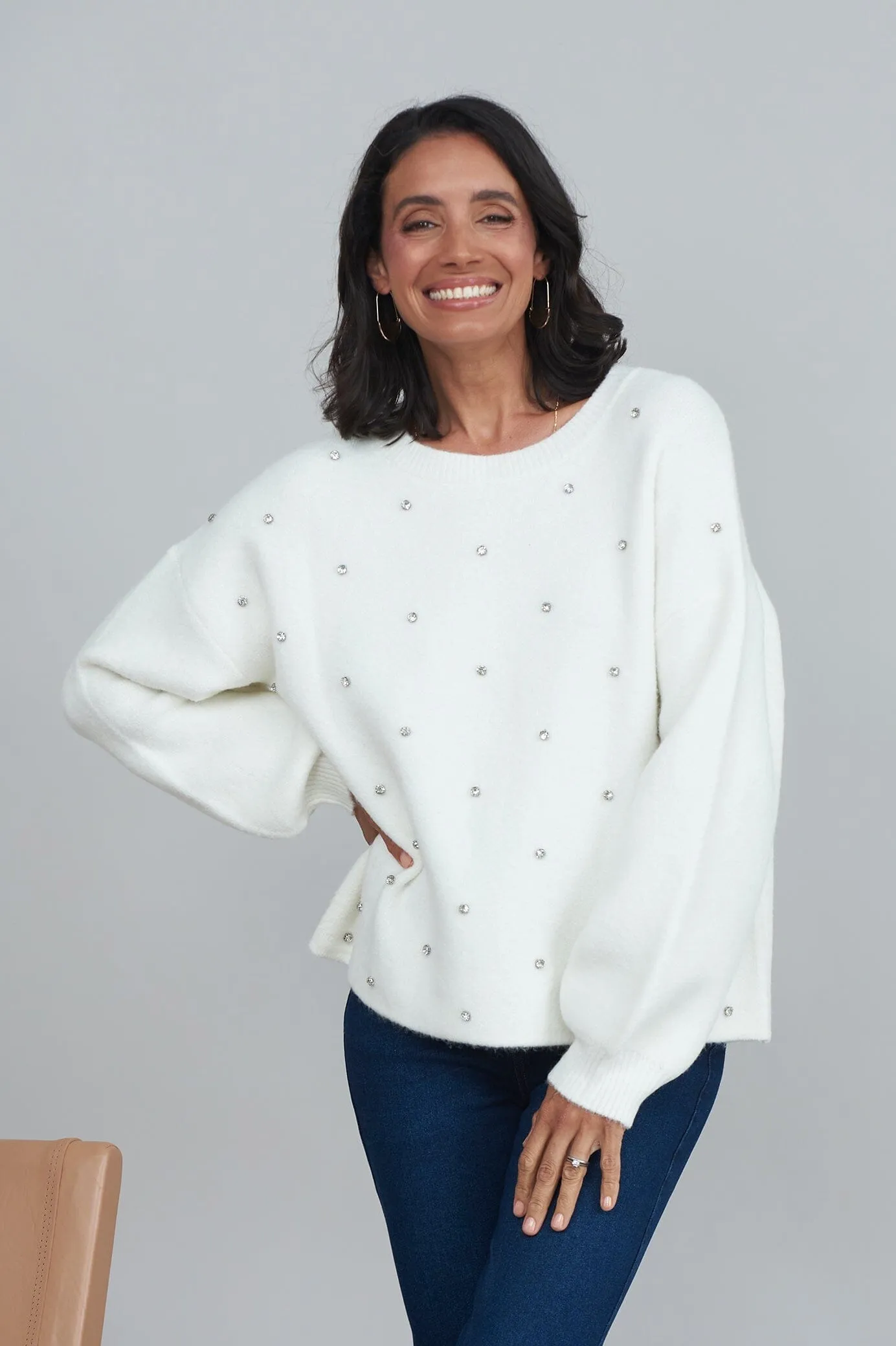 Lenya Diamante Jumper White