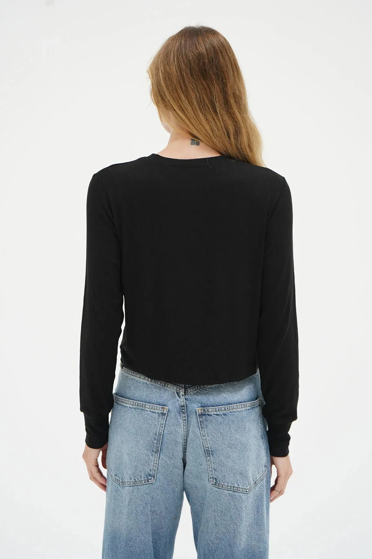 LNA Long Sleeve Ribbed Crew Tee