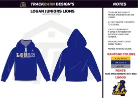 Logan-Junior-Lions Girls Pullover Hoodie