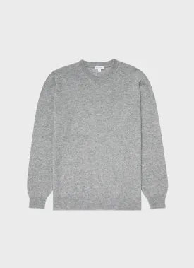 Men's Cashmere Crew Neck Jumper in Grey Melange