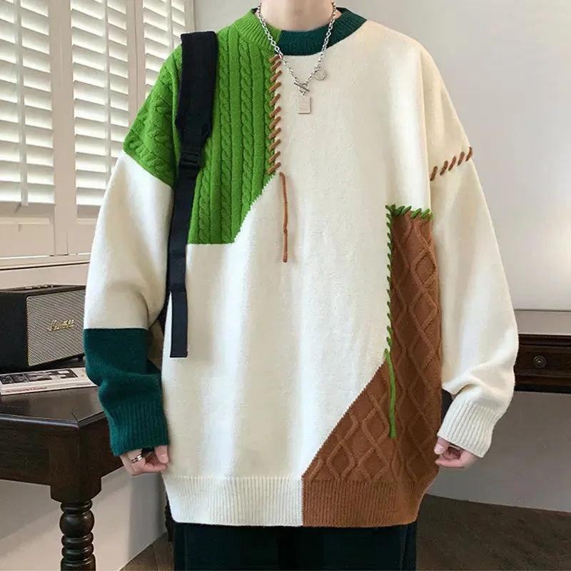 Men's Colour block Pullover Sweater