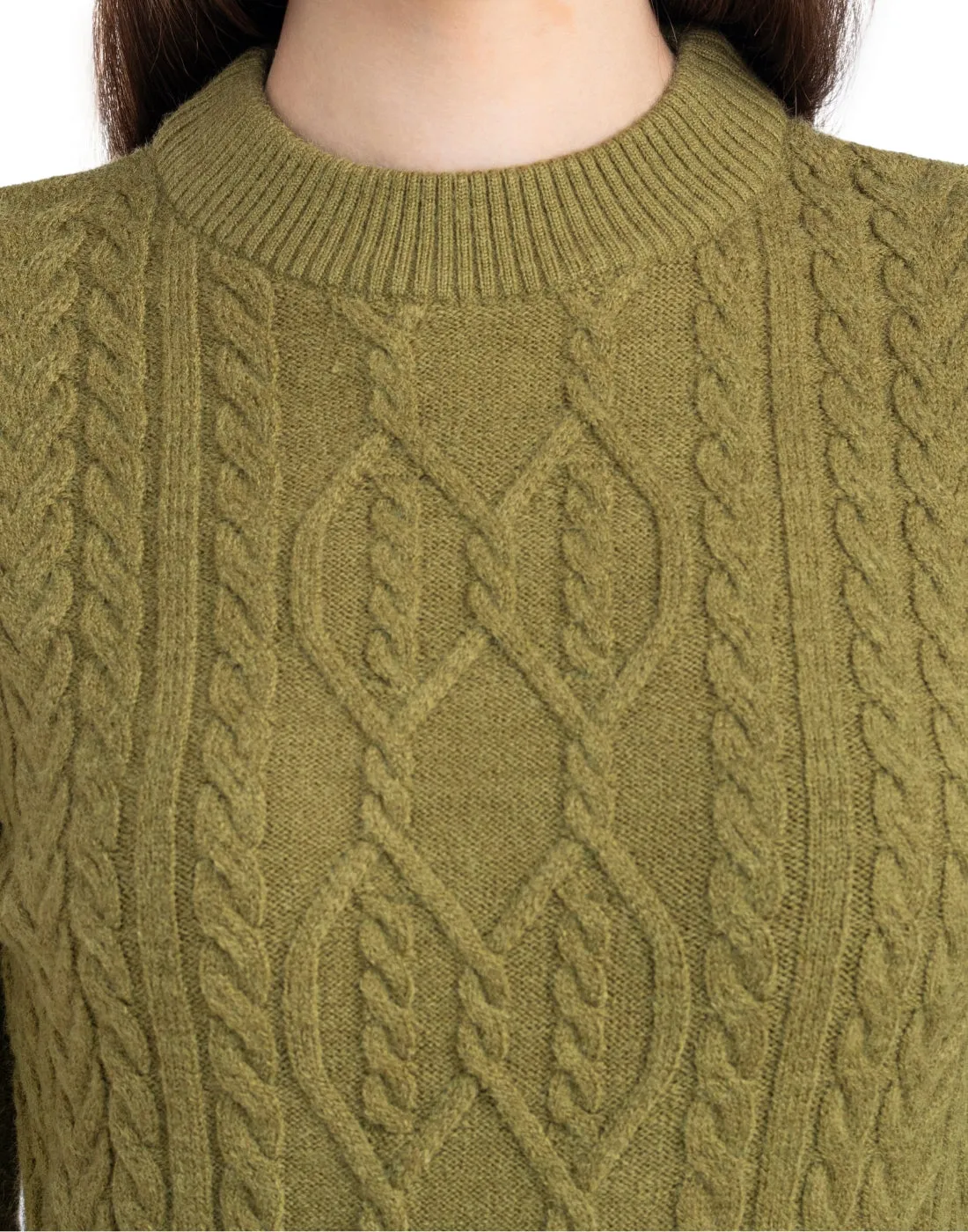 Moda Elementi Knitted sweaters pullover styles Olive