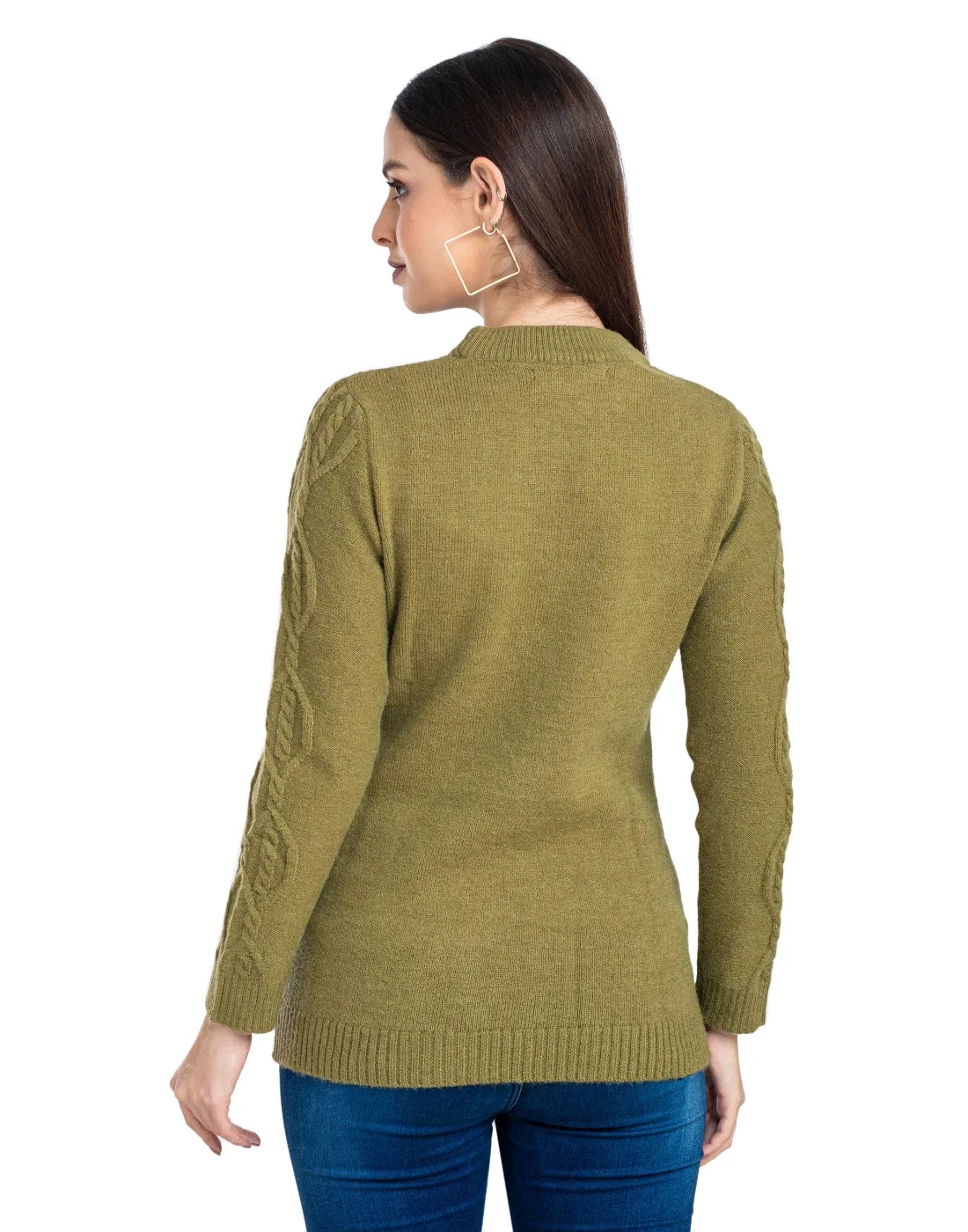 Moda Elementi Knitted sweaters pullover styles Olive