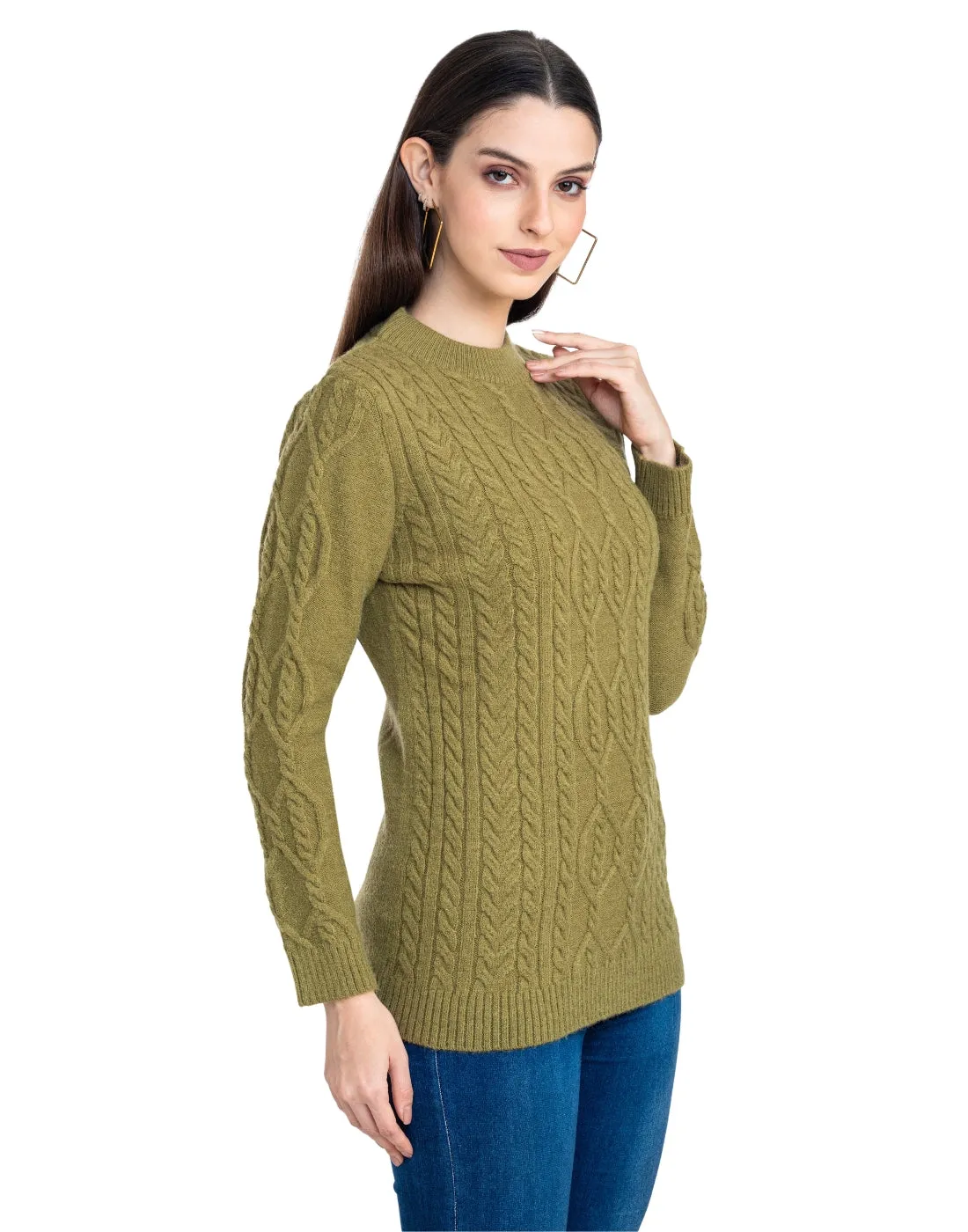 Moda Elementi Knitted sweaters pullover styles Olive