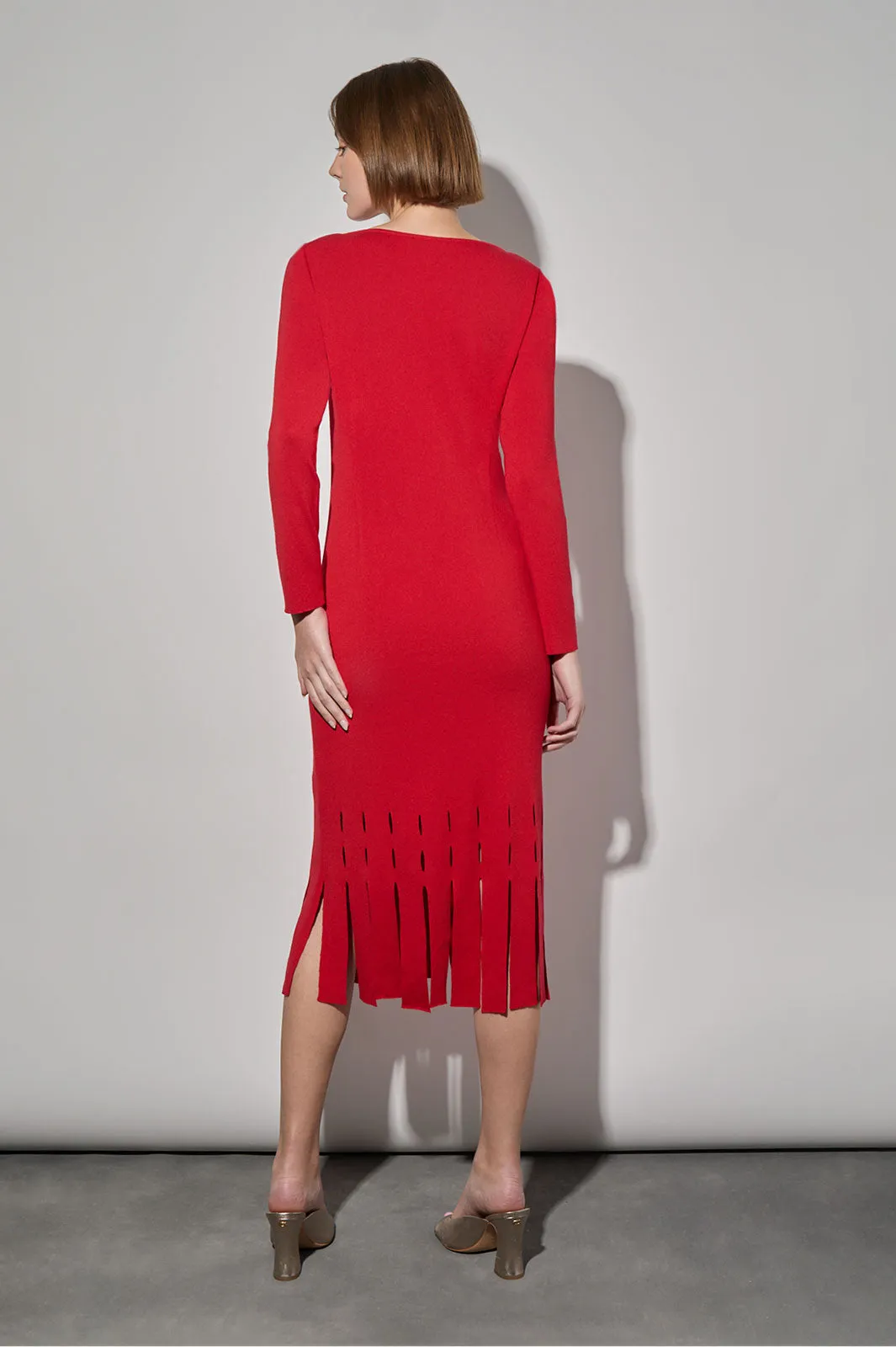 Modern Fit Soft Knit Hem Detail Midi Sheath Dress