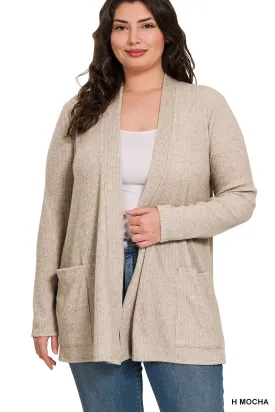 Open Front Cardigan - mocha