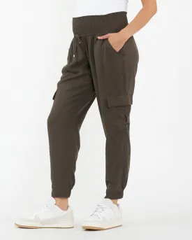 Ripe Maternity Tencel Off Duty Cargo Pocket Pant Brown