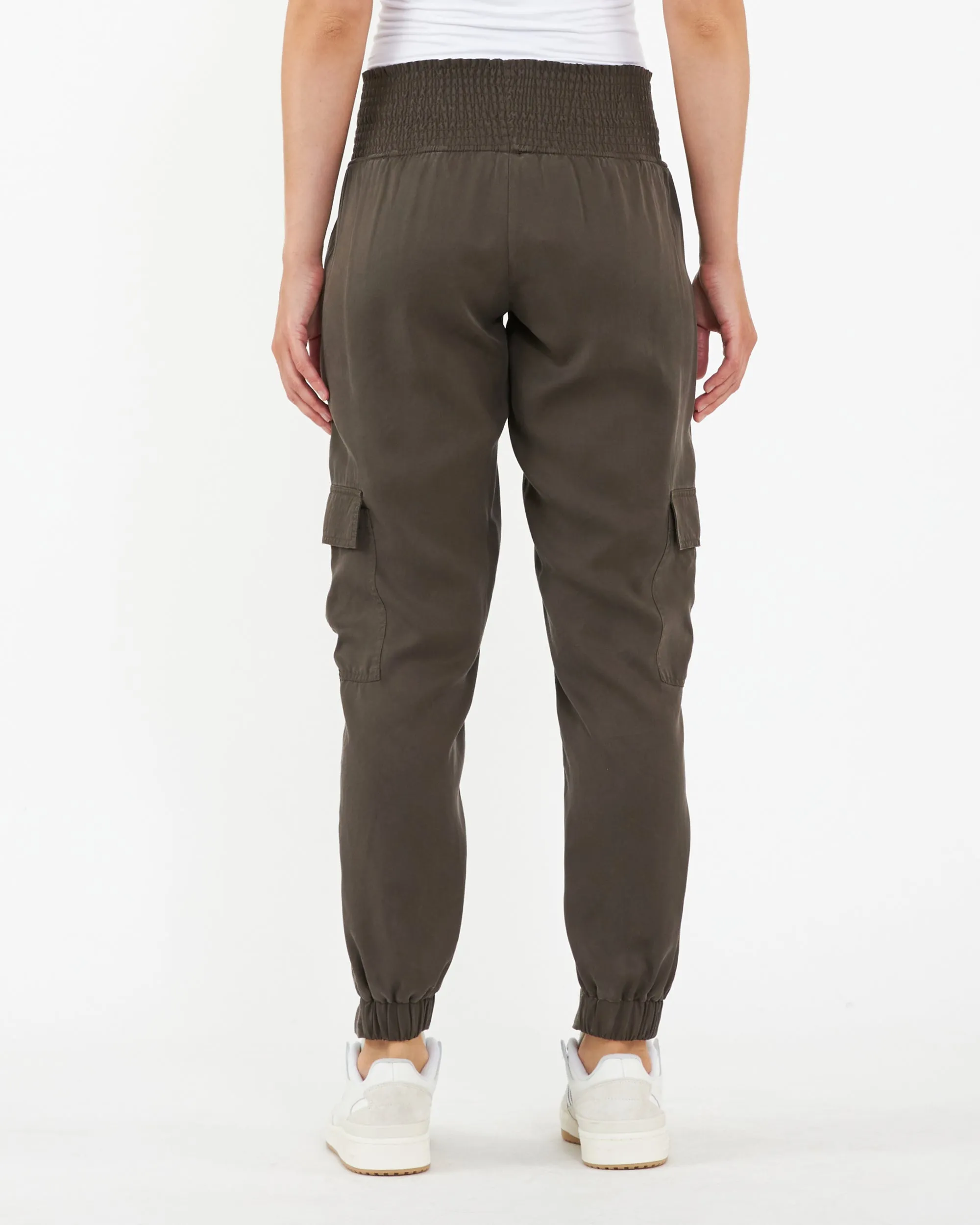 Ripe Maternity Tencel Off Duty Cargo Pocket Pant Brown