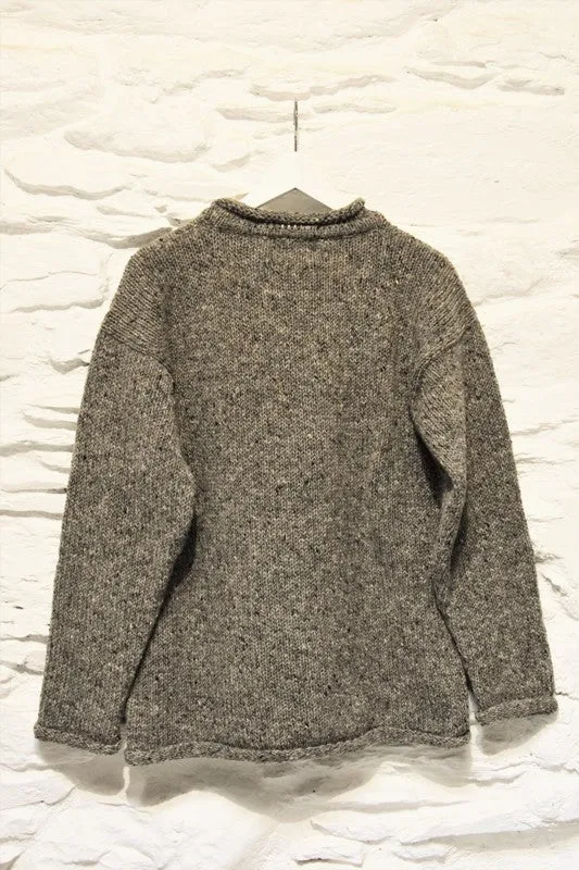 Roll neck jumper – Speckled porridge – Rossan Knitwear