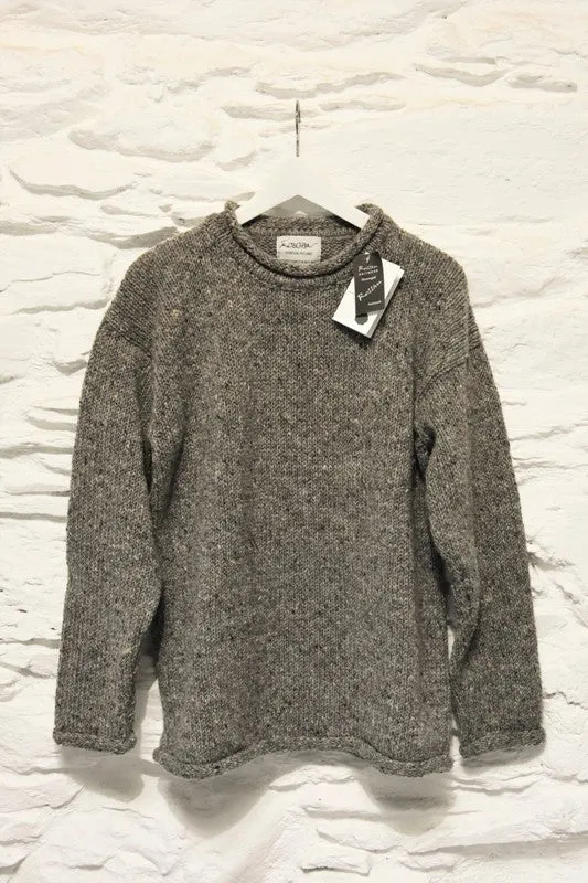 Roll neck jumper – Speckled porridge – Rossan Knitwear