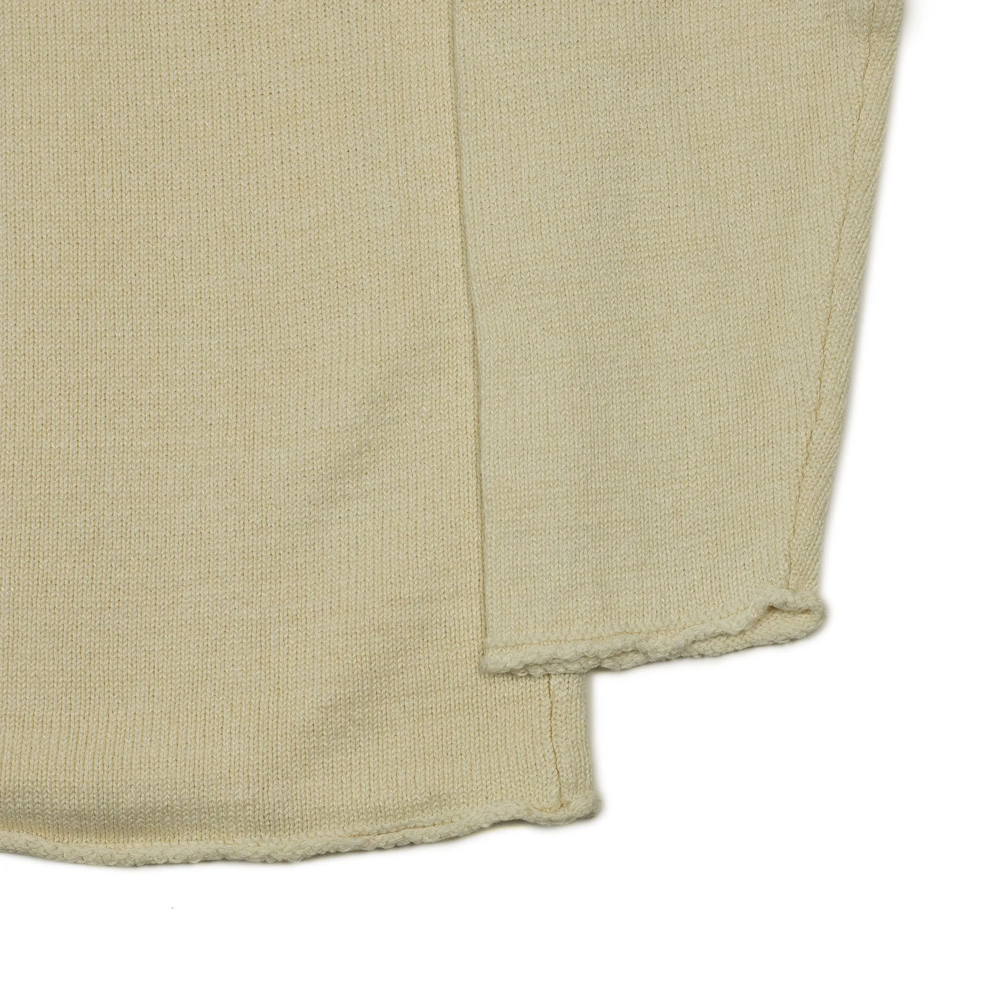 Rolled edge tunic sweater in Mist off-white linen (restock)