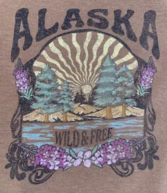 Salted Caramel Fireweed Scene Alaska Burnout Crew Sweater