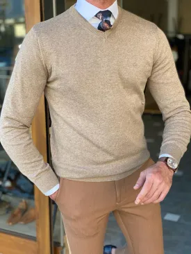 Slim Fit Beige Knitwear