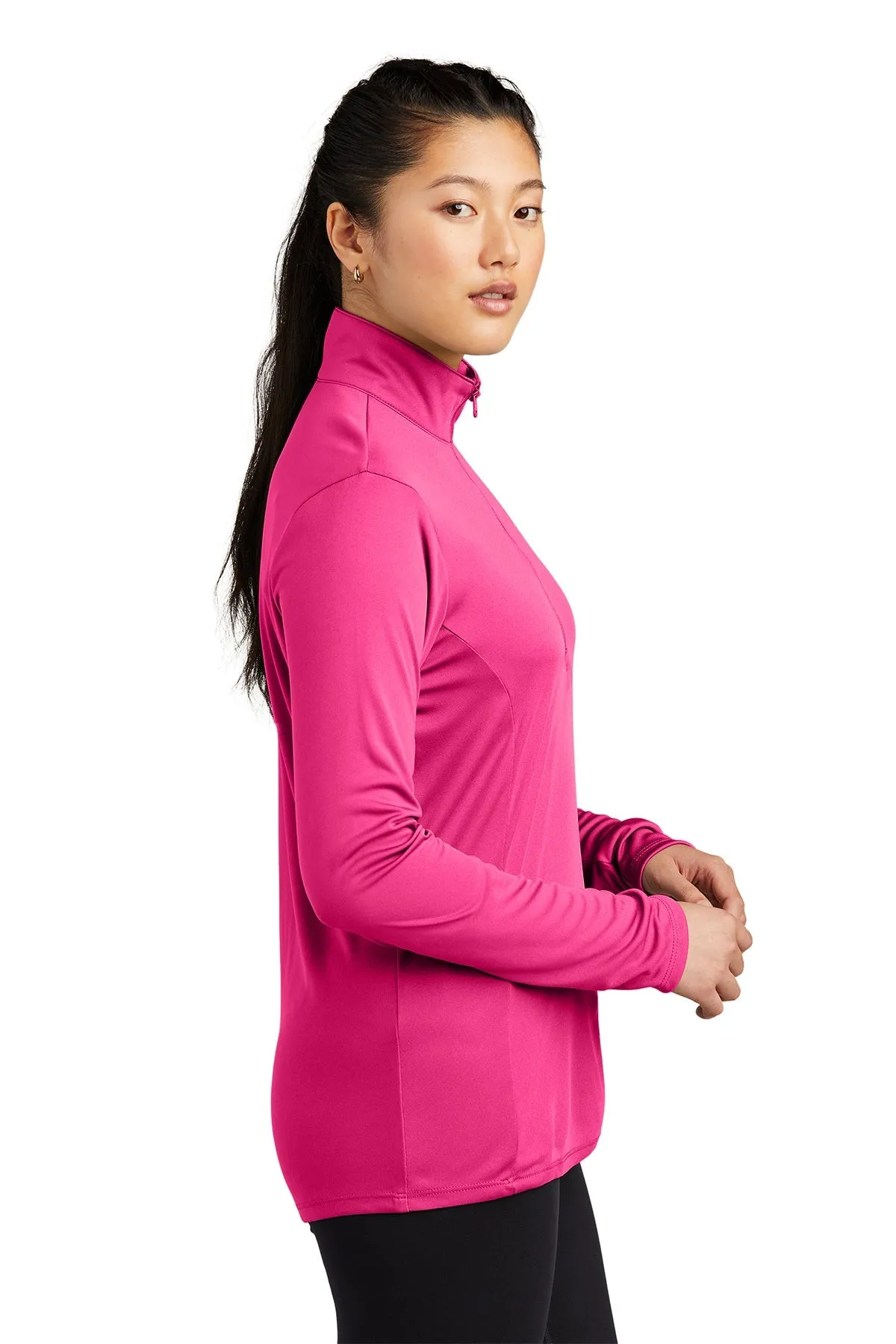 Sport-Tek Ladies PosiCharge Competitor Customized 1/4-Zip Pullovers, Pink Raspberry