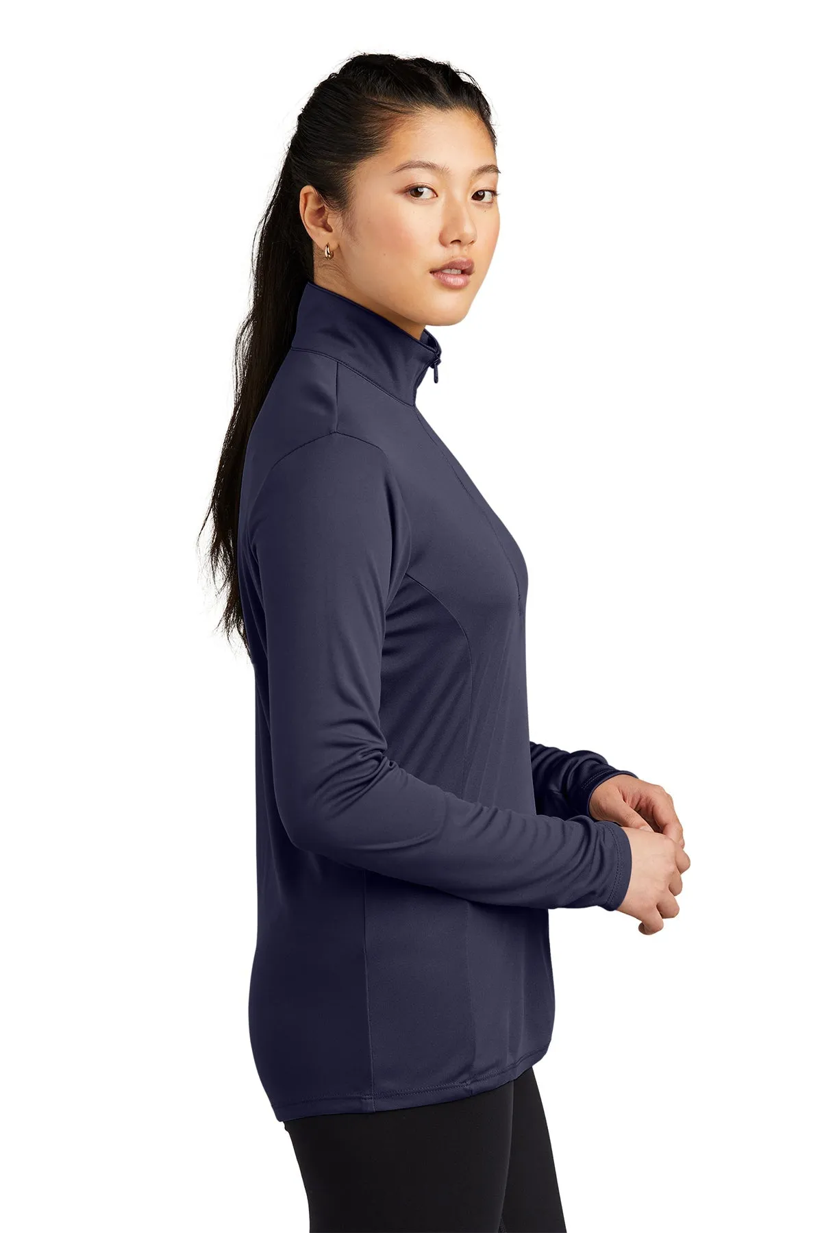 Sport-Tek Ladies PosiCharge Competitor Customized 1/4-Zip Pullovers, True Navy