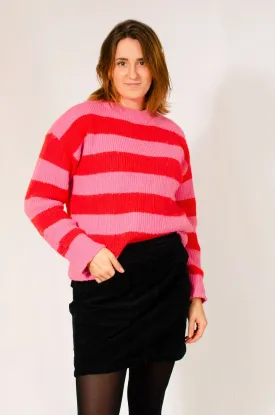 Striped Ribbed Knit Jumper