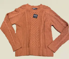 Terracotta Willow-Cabled Raglan Pullovery