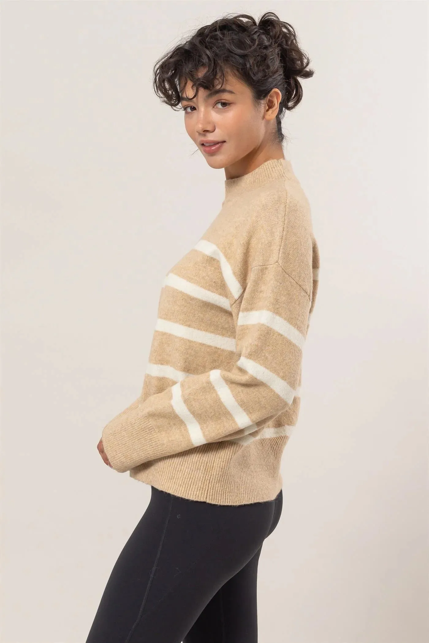 Timeless Stripes Taupe Sweater