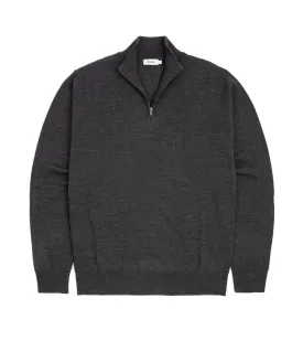 Trunk Trebeck Merino Half Zip Sweater: Charcoal