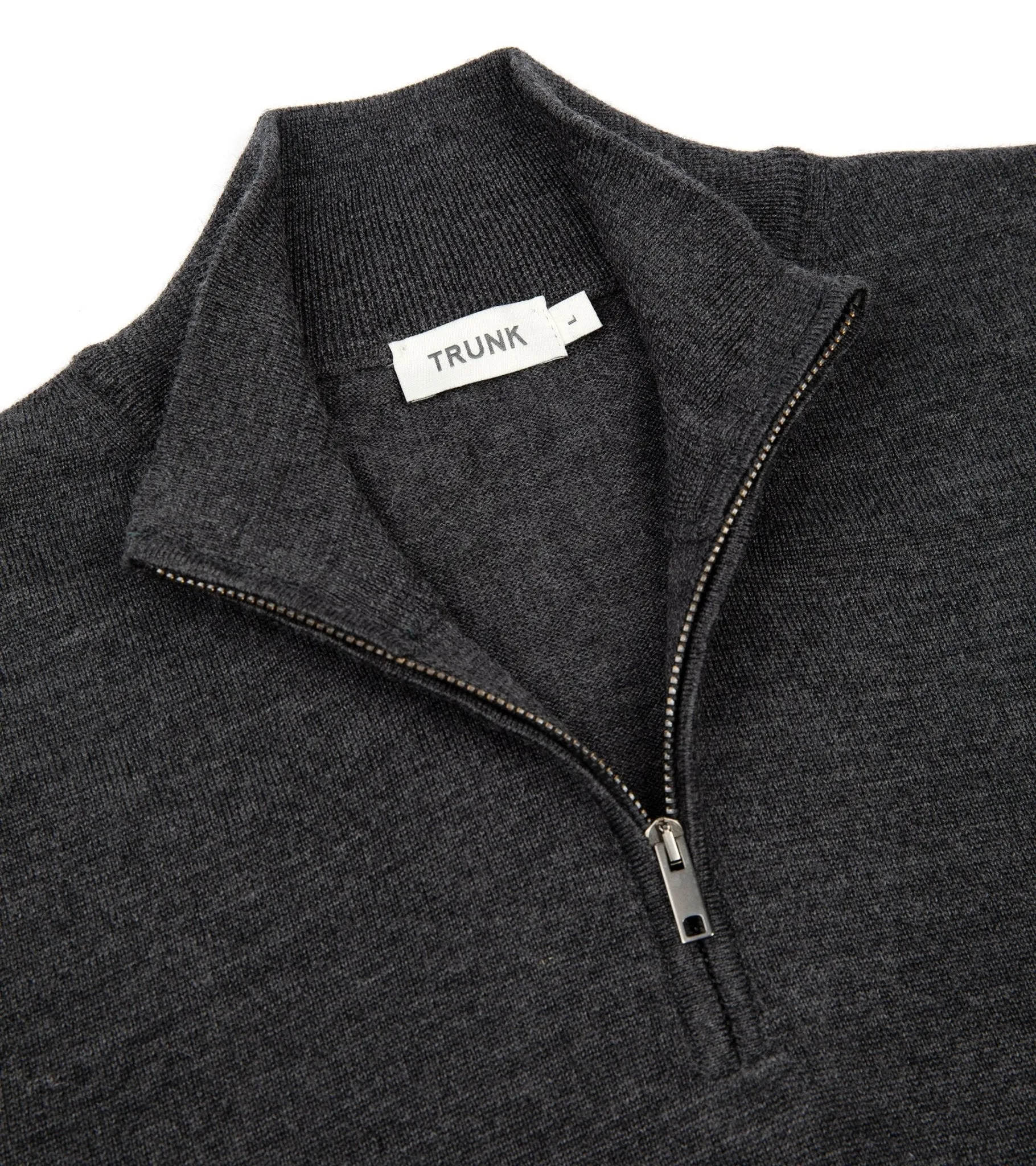 Trunk Trebeck Merino Half Zip Sweater: Charcoal