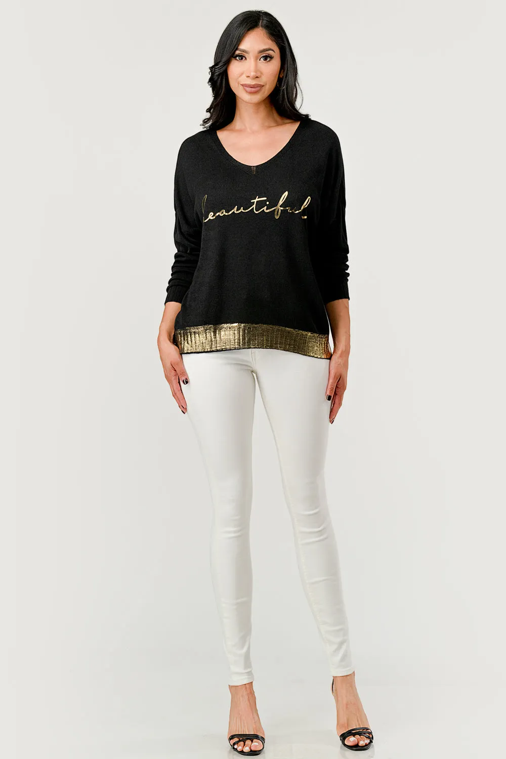 V Neck Beautiful Modal Sweater