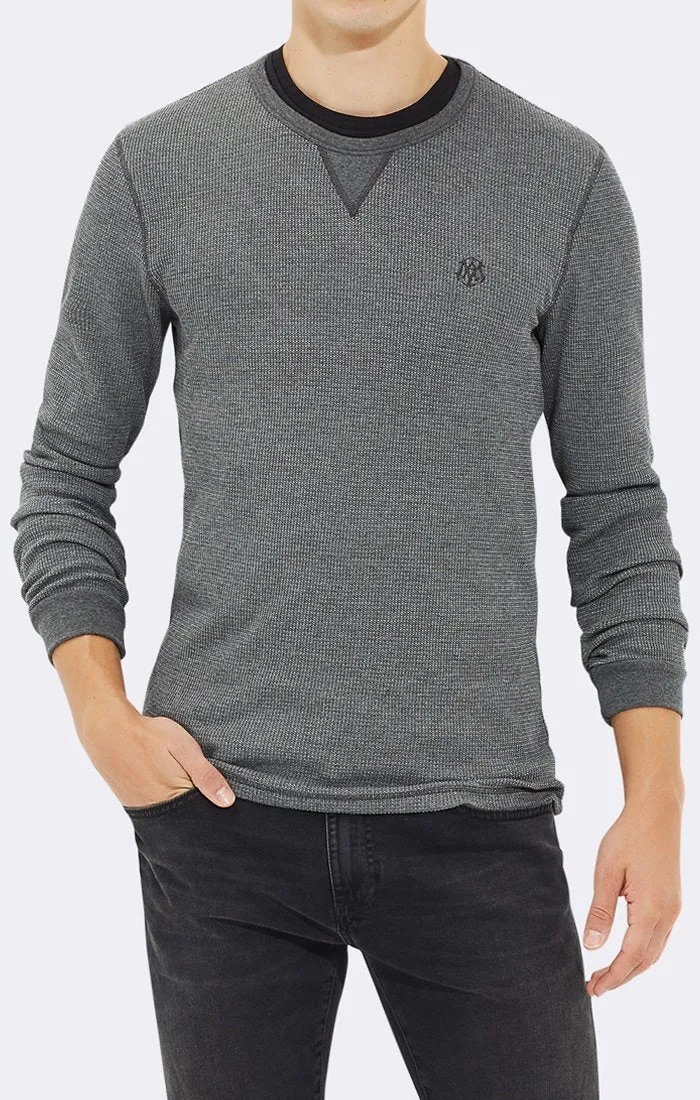 WAFFLE KNIT CREW NECK