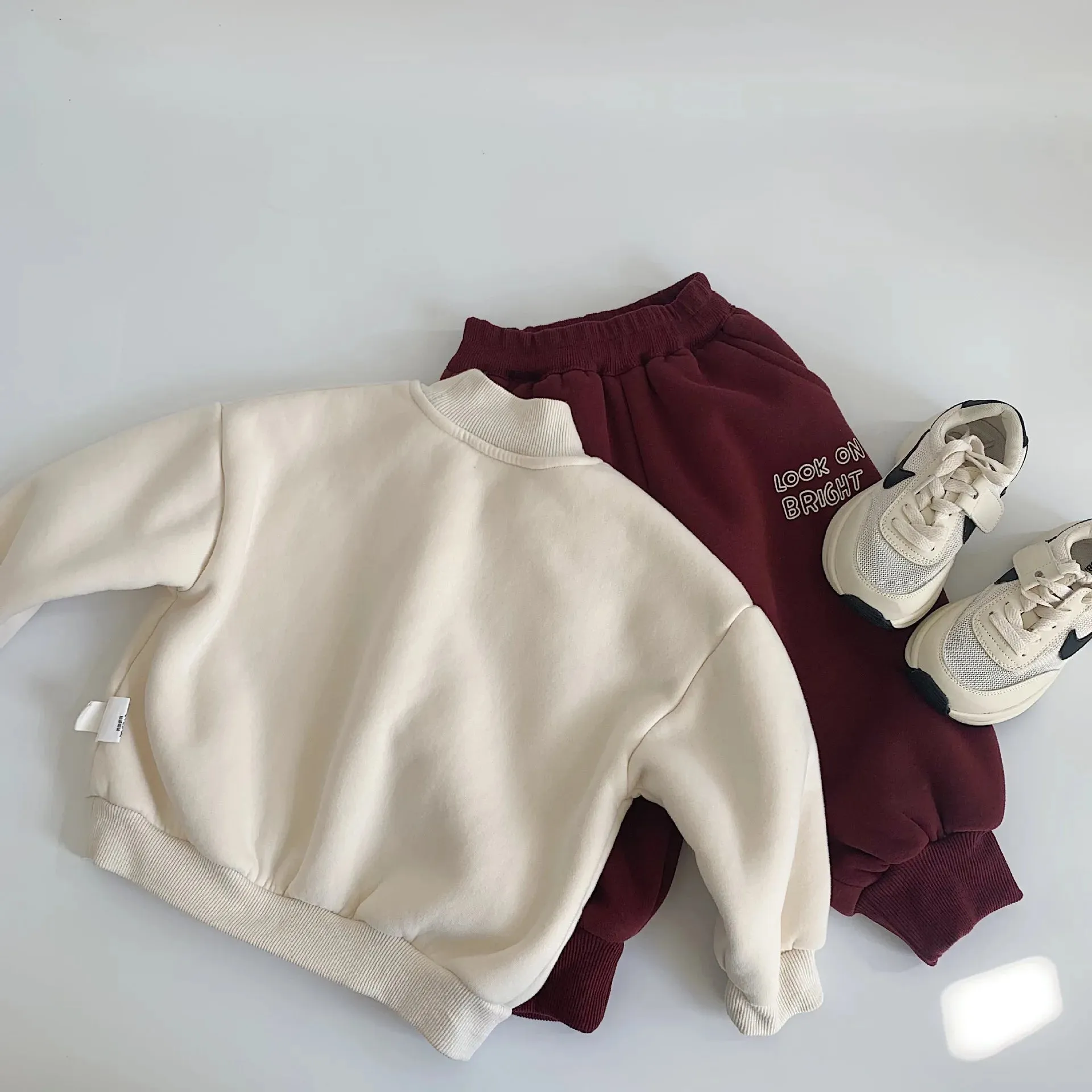 Warm Fleece Casual Sweatshirt & Pants Set