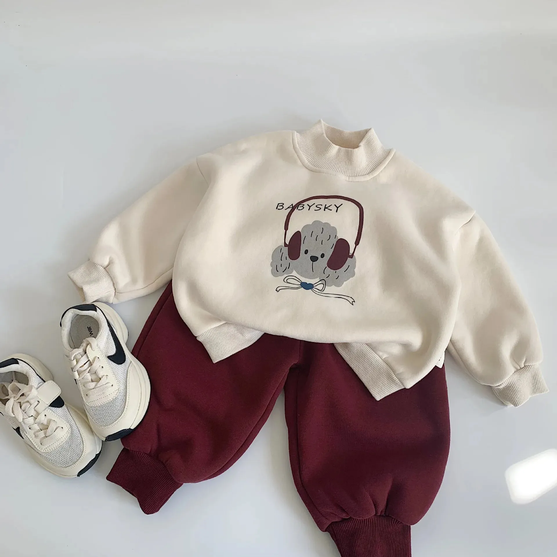 Warm Fleece Casual Sweatshirt & Pants Set