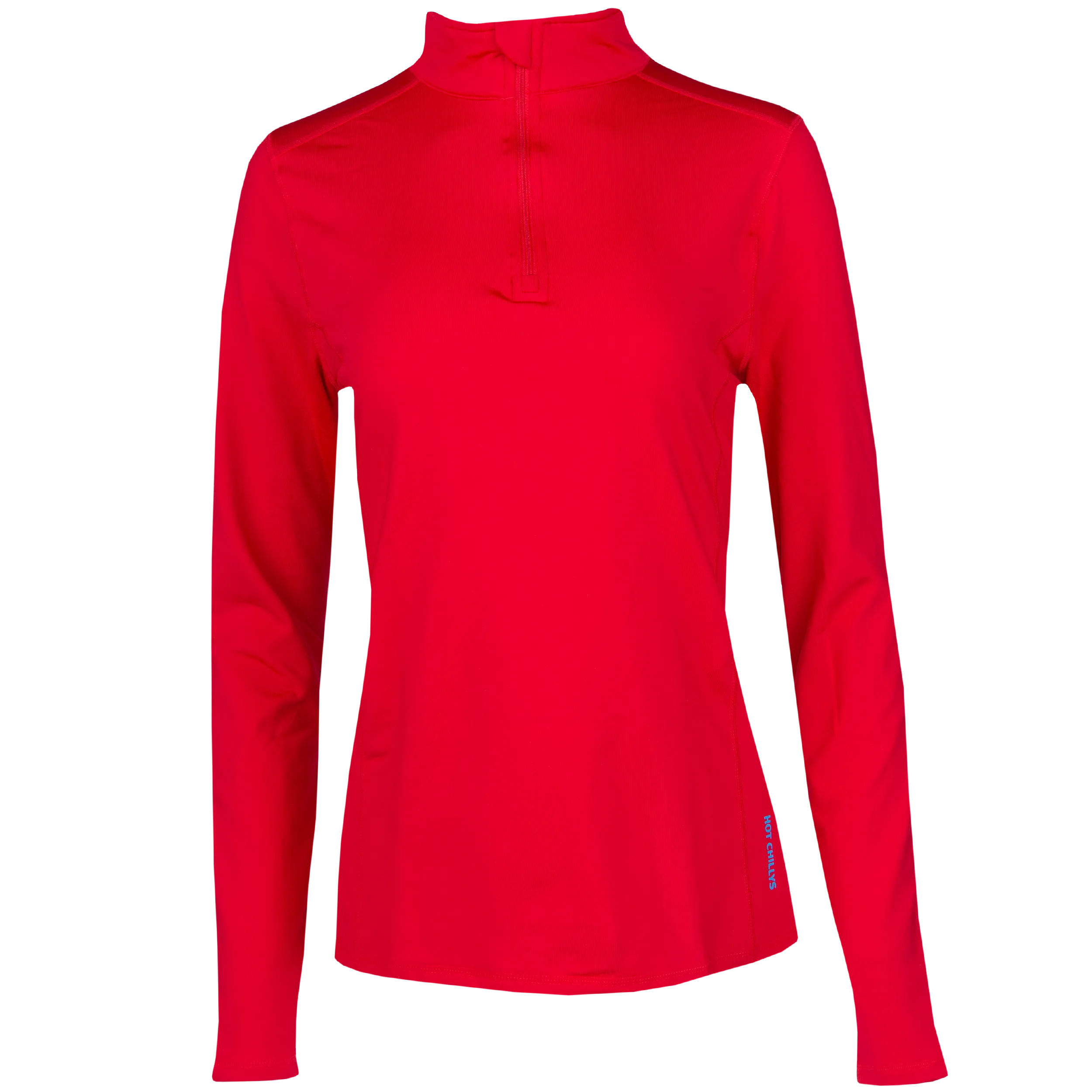 Women's Micro-Elite Chamois Solid Zip-T - Hot Chillys Red