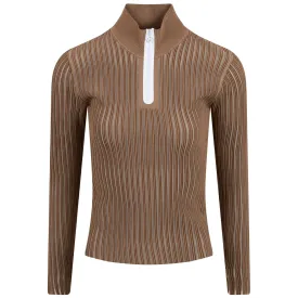 Womens Roxy Rib Knit Sweater Tiger Brown - SS23